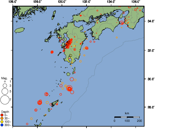 震央分布図