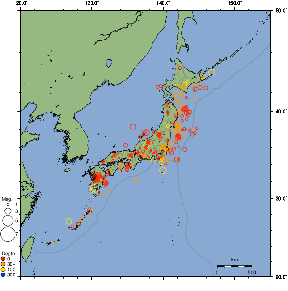 2026年10月22日の震源リスト
