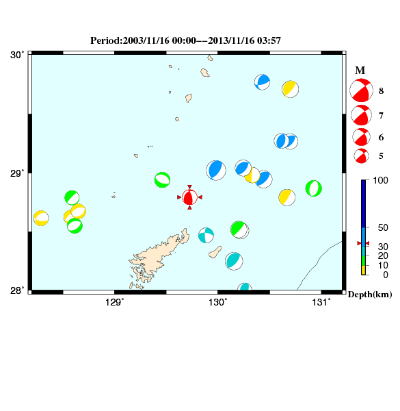 過去に起きた地震のＣＭＴ解