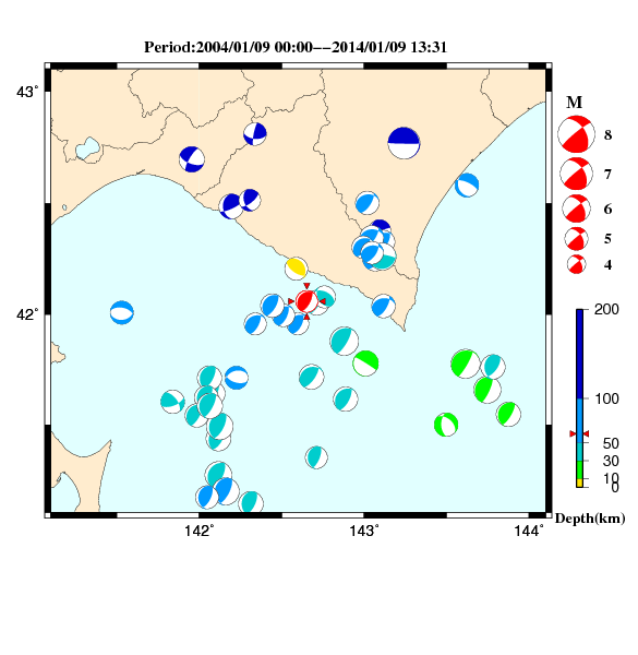 過去に起きた地震のＣＭＴ解