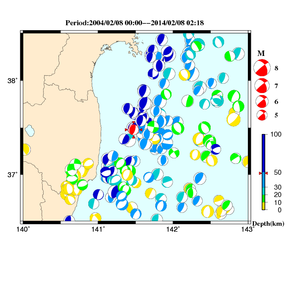 過去に起きた地震のＣＭＴ解