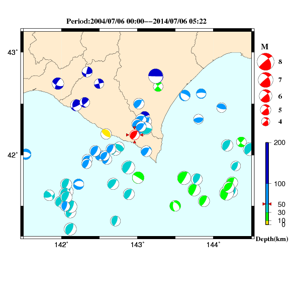 過去に起きた地震のＣＭＴ解