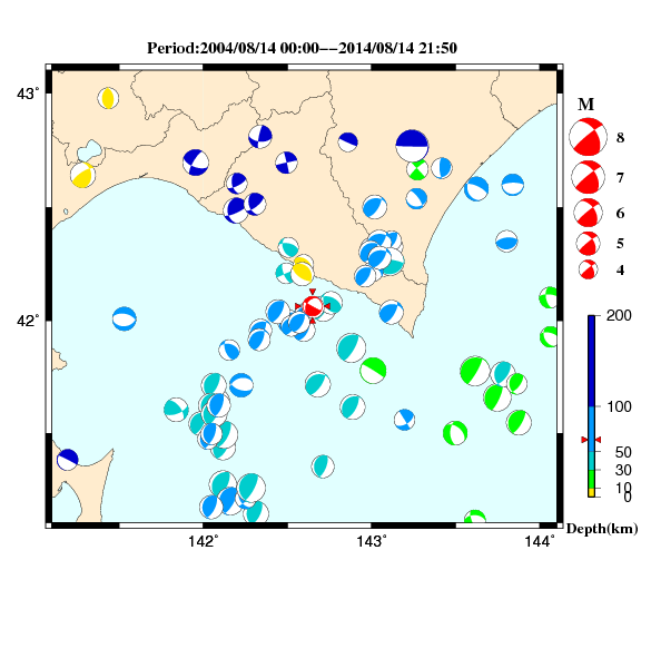 過去に起きた地震のＣＭＴ解