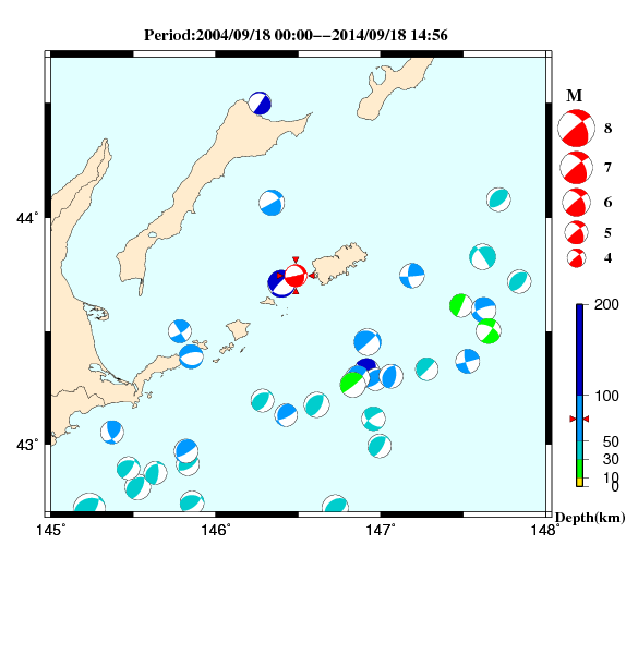 過去に起きた地震のＣＭＴ解