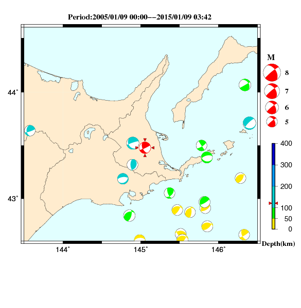 過去に起きた地震のＣＭＴ解