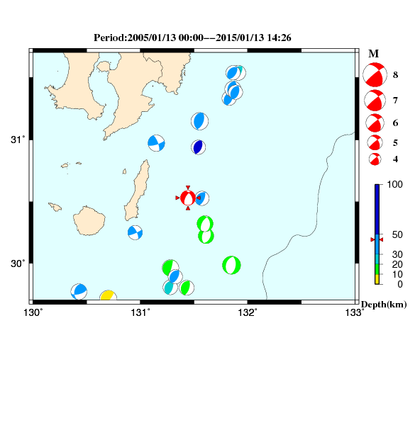 過去に起きた地震のＣＭＴ解
