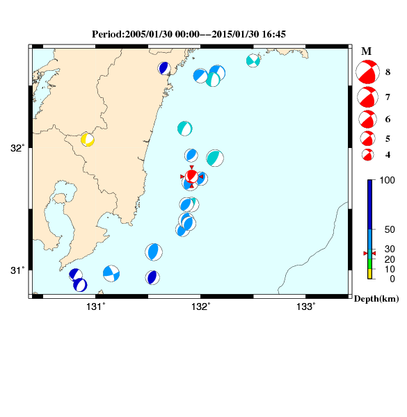 過去に起きた地震のＣＭＴ解