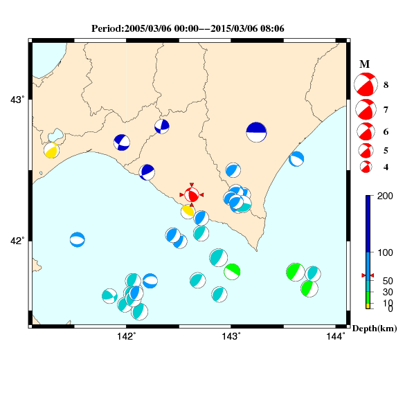 過去に起きた地震のＣＭＴ解