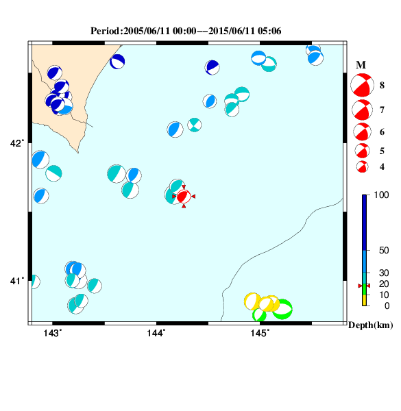 過去に起きた地震のＣＭＴ解