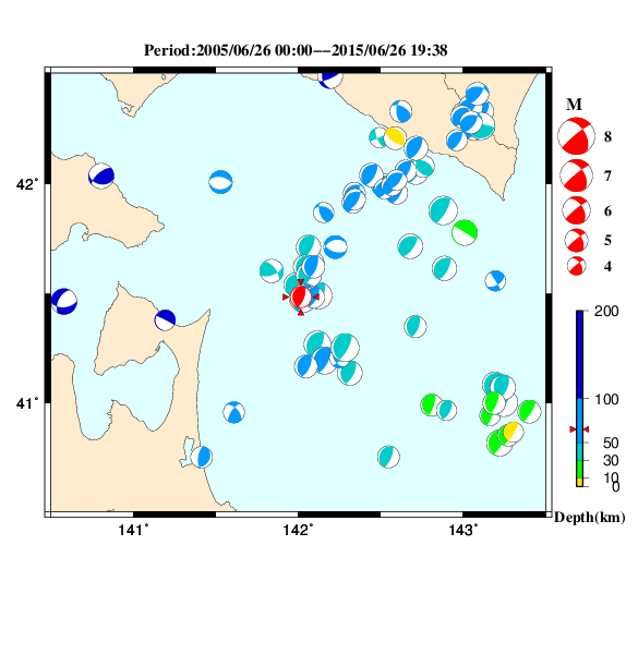 過去に起きた地震のＣＭＴ解