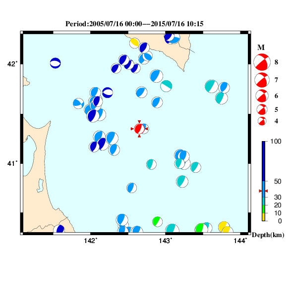 過去に起きた地震のＣＭＴ解