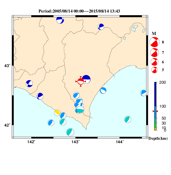過去に起きた地震のＣＭＴ解