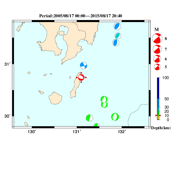 過去に起きた地震のＣＭＴ解