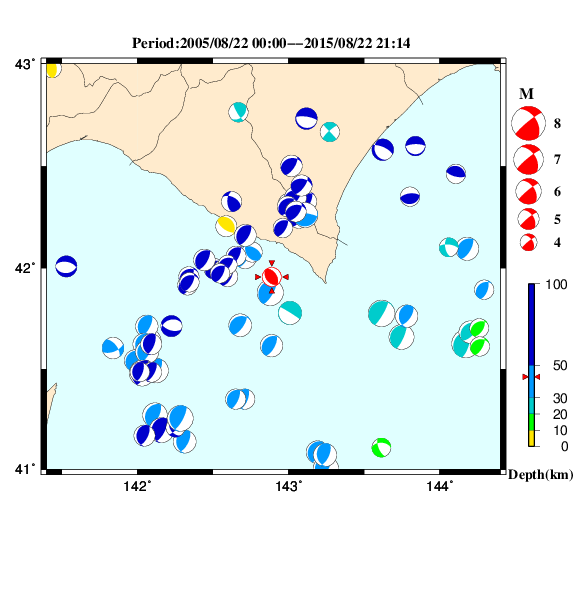 過去に起きた地震のＣＭＴ解