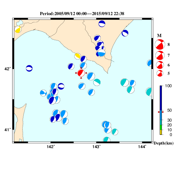 過去に起きた地震のＣＭＴ解