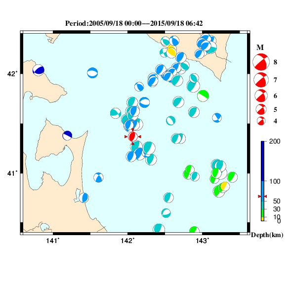 過去に起きた地震のＣＭＴ解