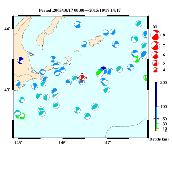 過去に起きた地震のＣＭＴ解