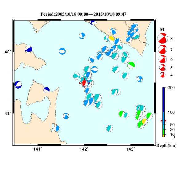 過去に起きた地震のＣＭＴ解