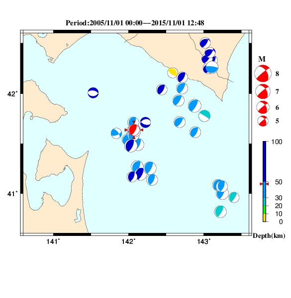 過去に起きた地震のＣＭＴ解