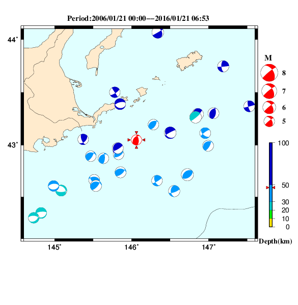過去に起きた地震のＣＭＴ解