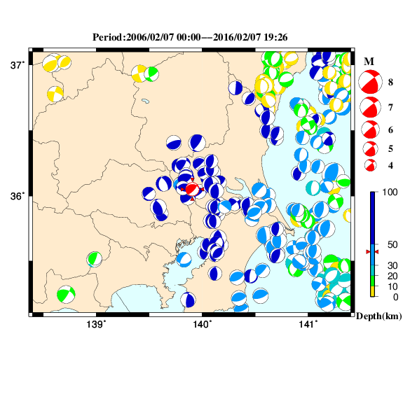 過去に起きた地震のＣＭＴ解