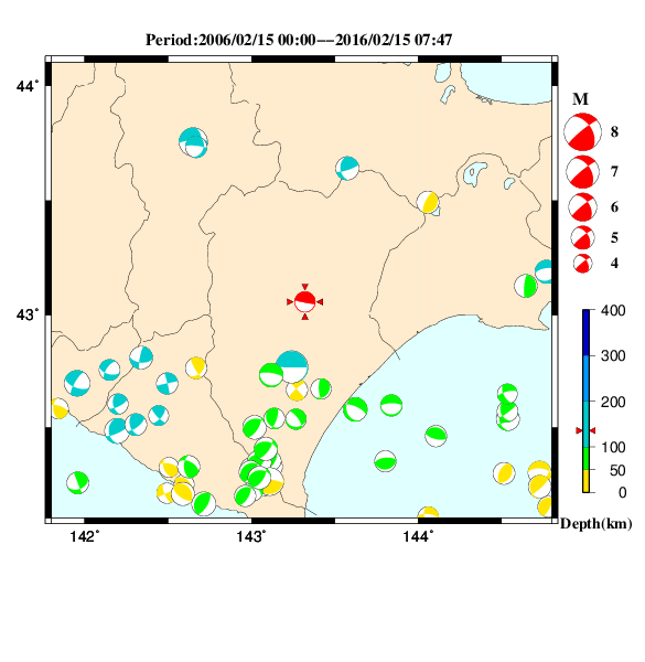過去に起きた地震のＣＭＴ解