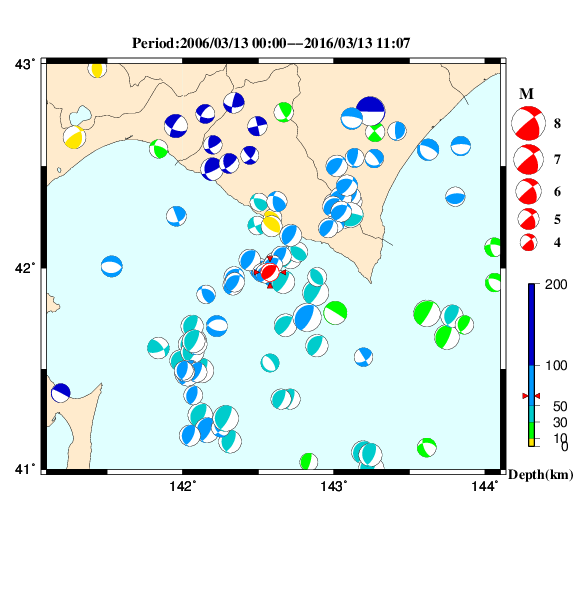 過去に起きた地震のＣＭＴ解