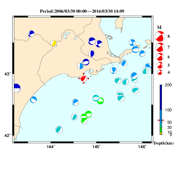 過去に起きた地震のＣＭＴ解