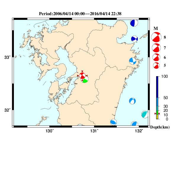 過去に起きた地震のＣＭＴ解
