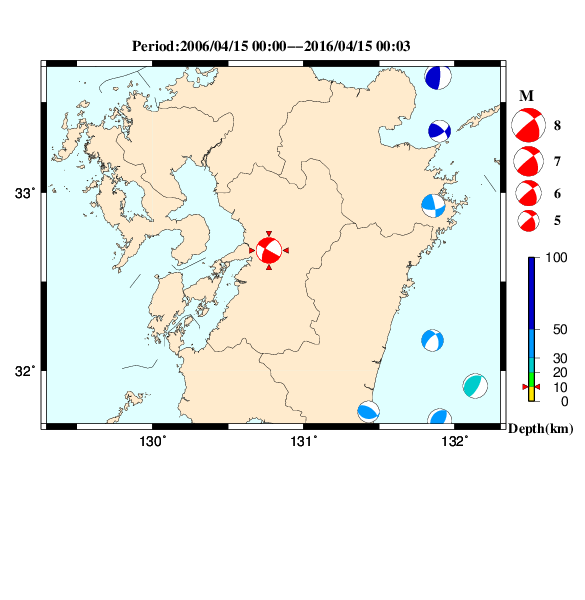 過去に起きた地震のＣＭＴ解