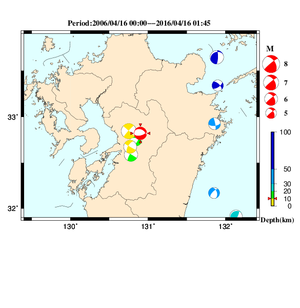過去に起きた地震のＣＭＴ解