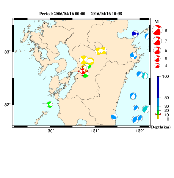 過去に起きた地震のＣＭＴ解
