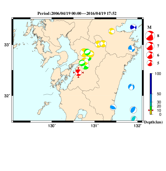 過去に起きた地震のＣＭＴ解