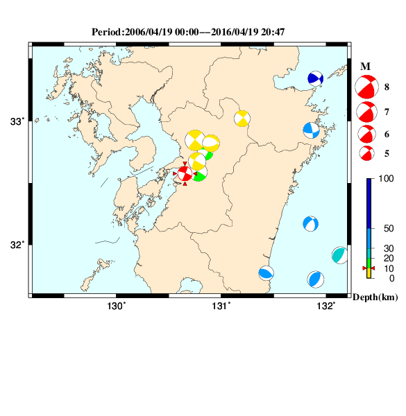 過去に起きた地震のＣＭＴ解