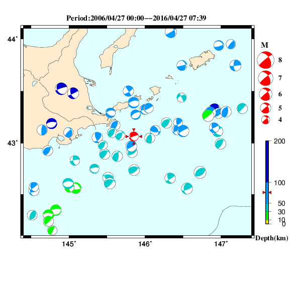 過去に起きた地震のＣＭＴ解