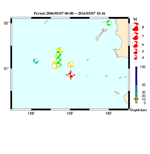 過去に起きた地震のＣＭＴ解