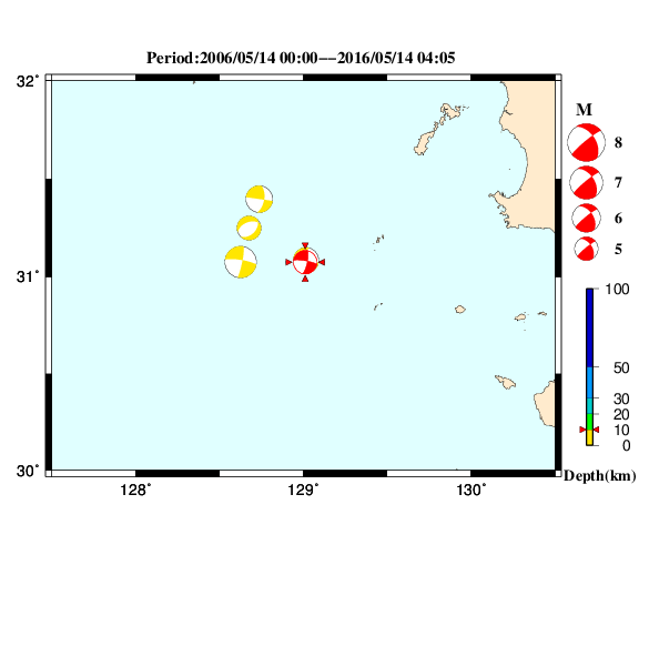 過去に起きた地震のＣＭＴ解