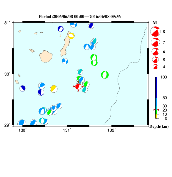 過去に起きた地震のＣＭＴ解