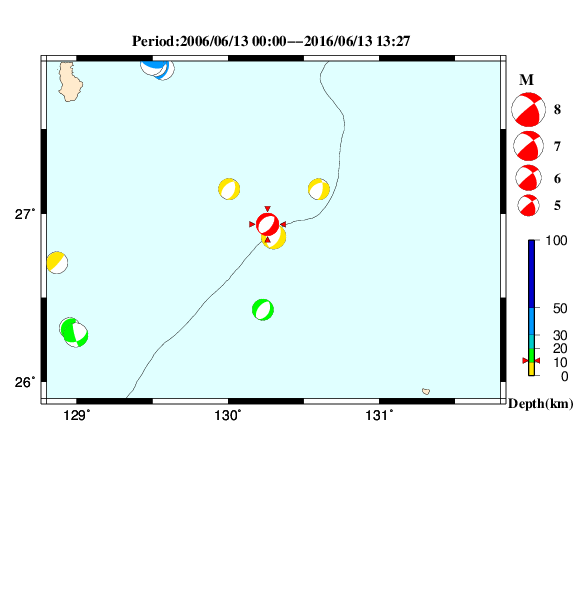 過去に起きた地震のＣＭＴ解