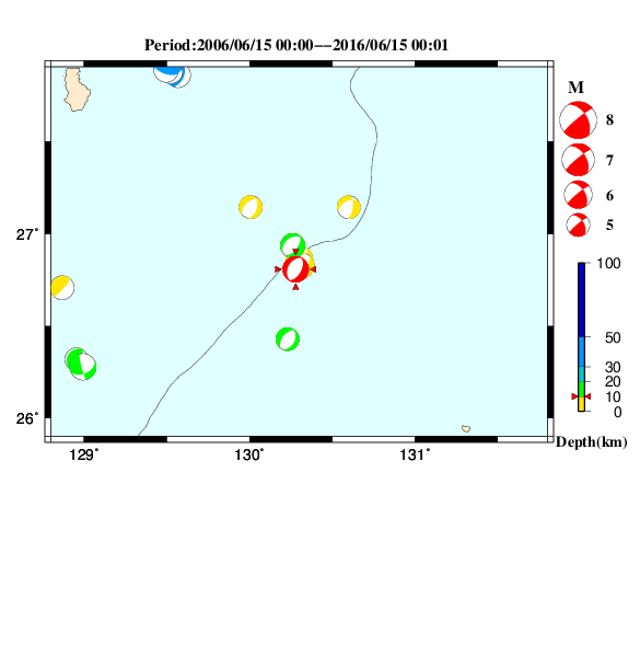 過去に起きた地震のＣＭＴ解