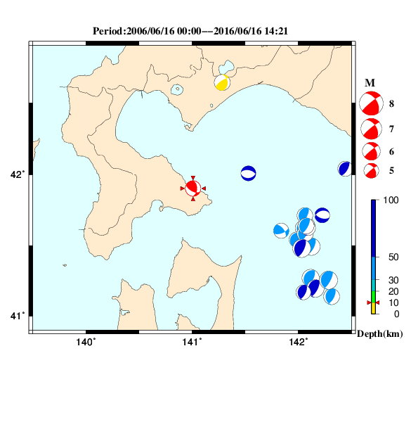 過去に起きた地震のＣＭＴ解