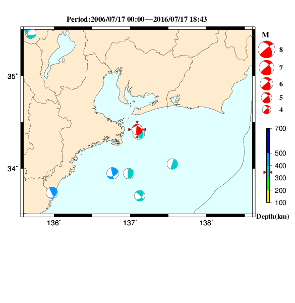 過去に起きた地震のＣＭＴ解