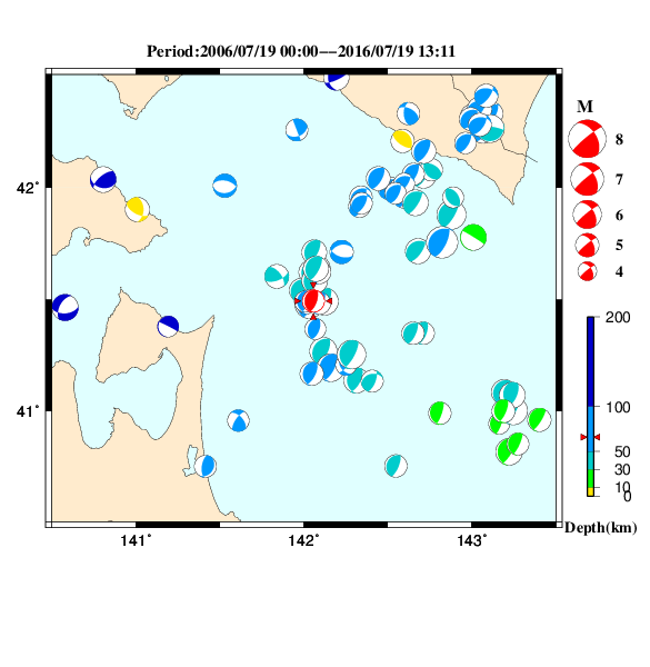 過去に起きた地震のＣＭＴ解