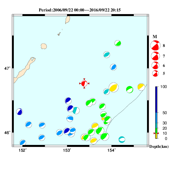 過去に起きた地震のＣＭＴ解