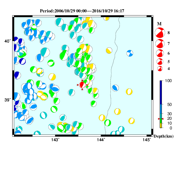 過去に起きた地震のＣＭＴ解