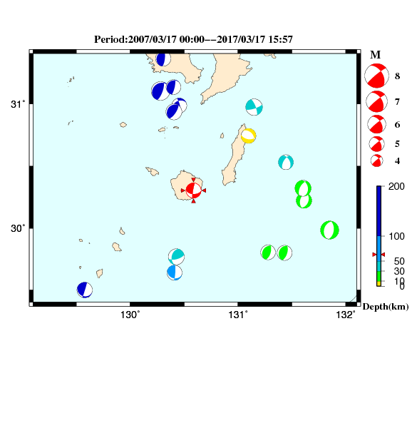 過去に起きた地震のＣＭＴ解