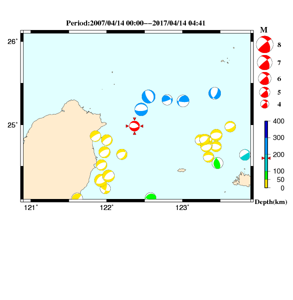 過去に起きた地震のＣＭＴ解