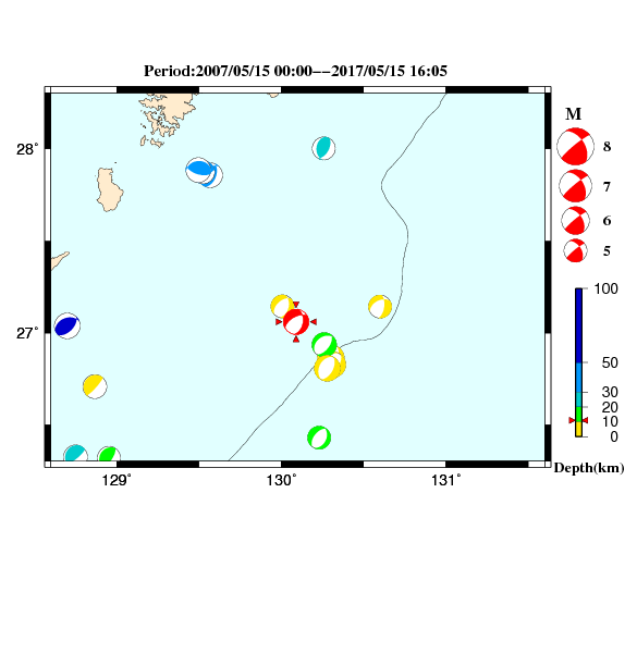 過去に起きた地震のＣＭＴ解