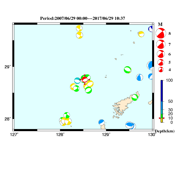 過去に起きた地震のＣＭＴ解
