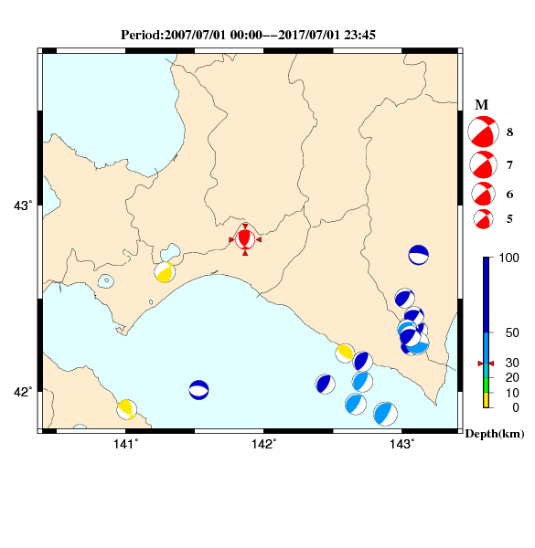 過去に起きた地震のＣＭＴ解